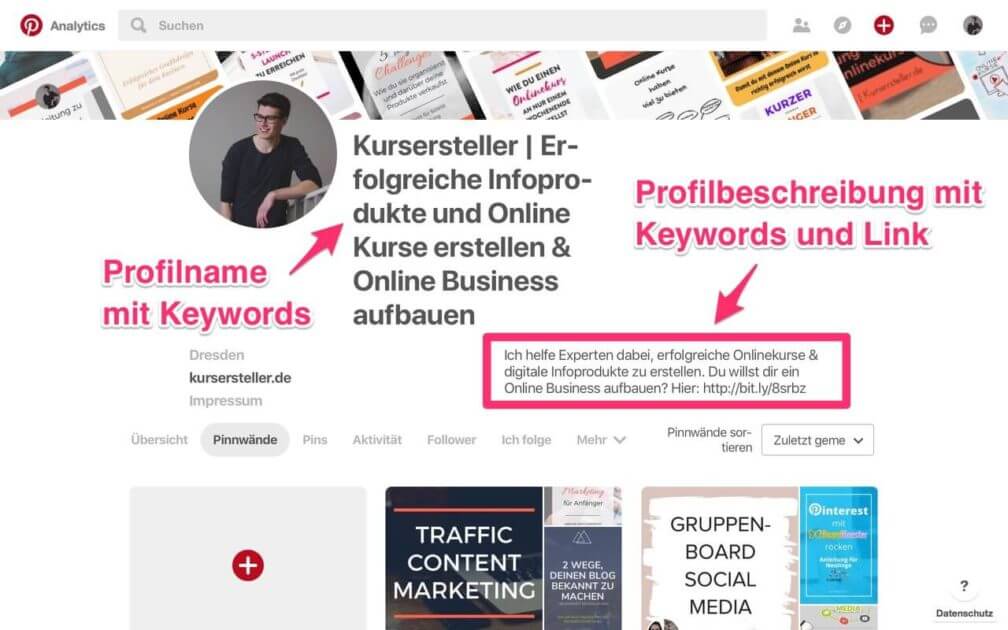 Optimiertes Pinterest Business Profil anlegen